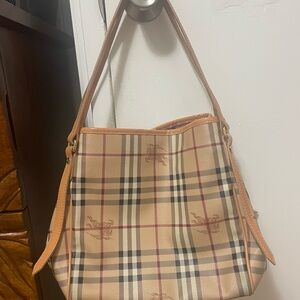 Authentic burberry Plaid Tan and Brown Women's Bag